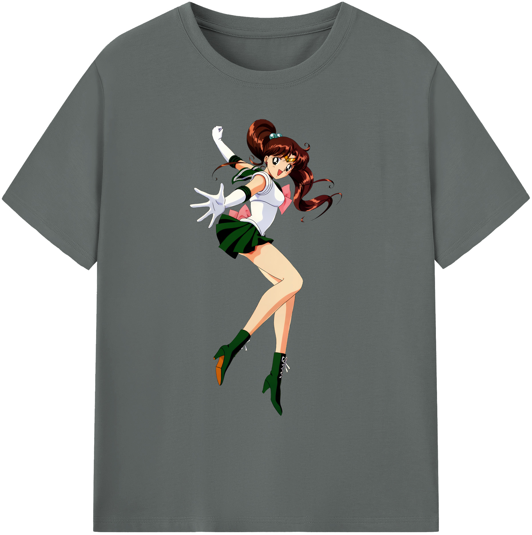 （画像用） 美少女戦士セーラームーン 木野 まこと きの まこと Sailor Moon Kino Makoto （セーラージュピター；Sailor Jupiter） 綿100％ メンズ半袖Tシャツ｜肌触りやわらか＆通気性